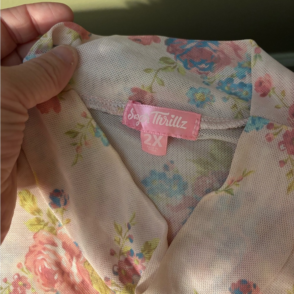 Dolls Kill Sugar Thrillz Pastel Floral Top - Picture 2 of 5